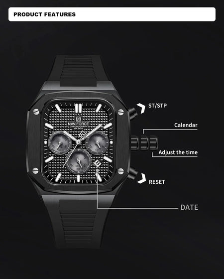 Naviforce NF-8037 Square Chronograph Edition image 5
