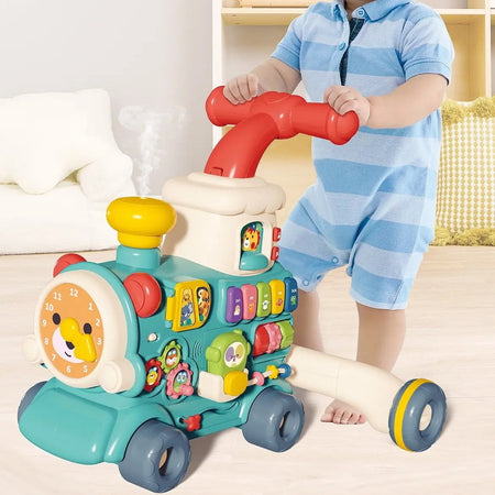 5 In 1 Multifunctional Ride On Train Walker Steam Train With Wheels And Seat