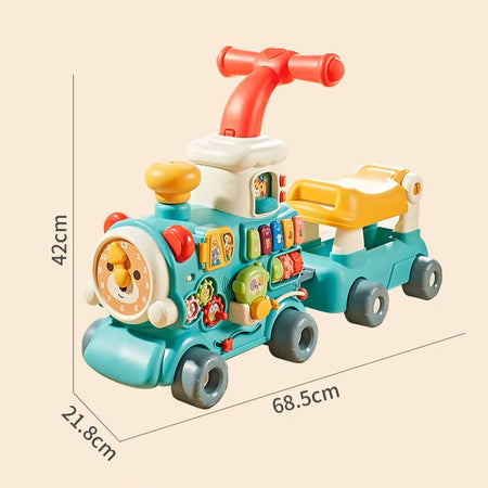 5 In 1 Multifunctional Ride On Train Walker Steam Train With Wheels And Seat