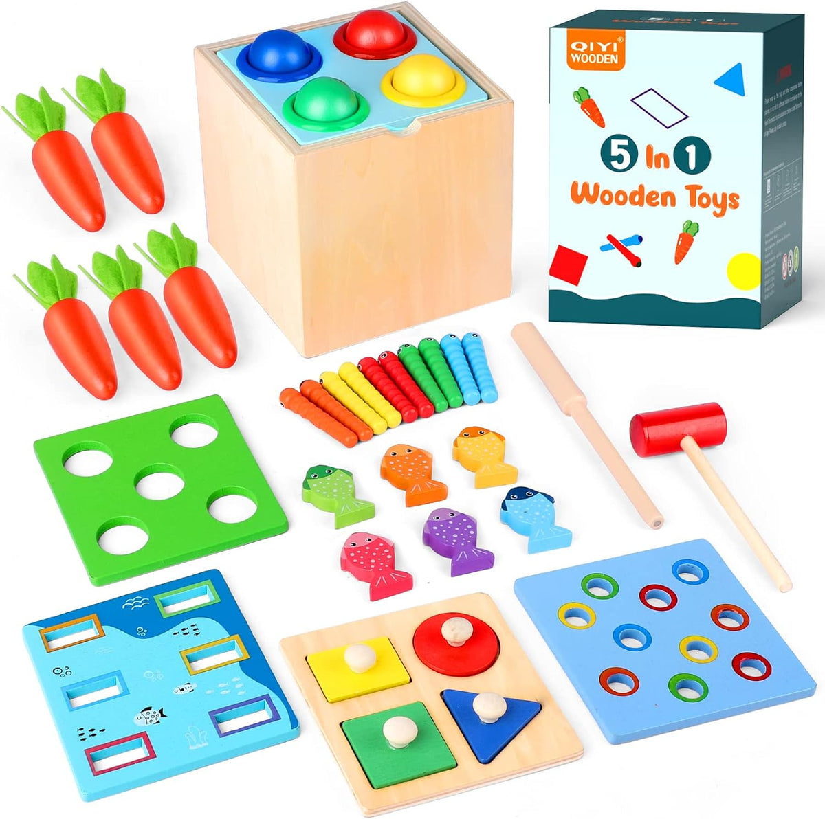 5 in 1 Cube Wooden Montessori Toy