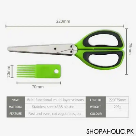 5 layer kitchen scissor with cleaning brush (highest quality) image2
