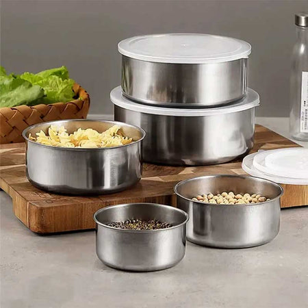 Set Of 5 Metal Mixing Bowls