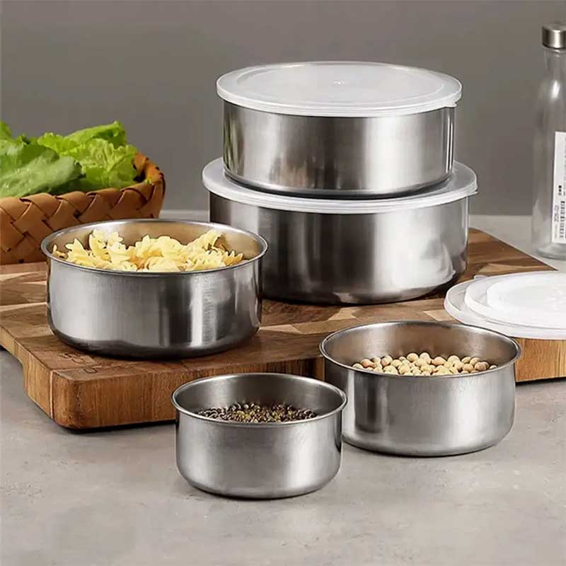 Set Of 5 Metal Mixing Bowls