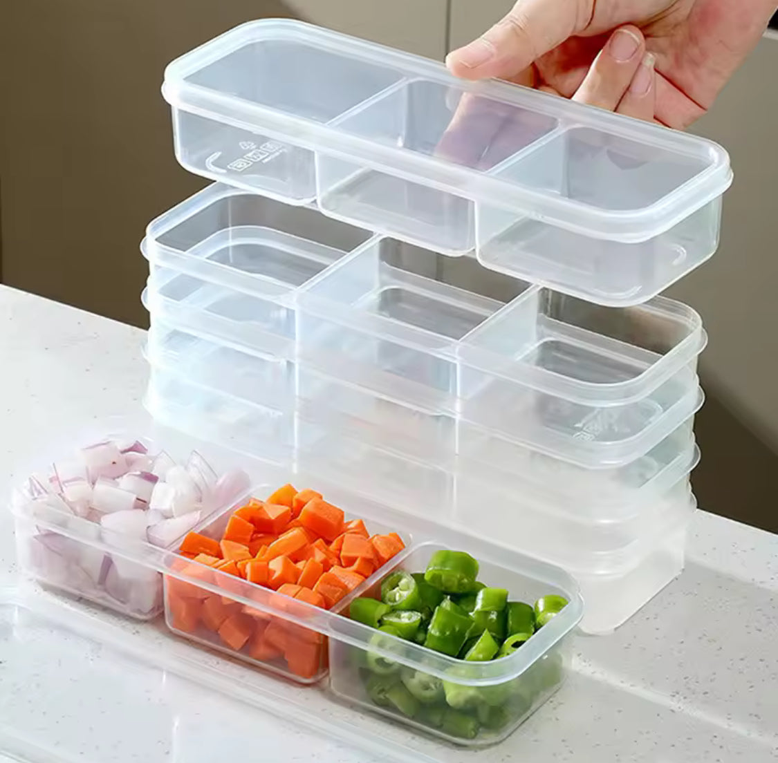 3 compartments meal box with lid image 4