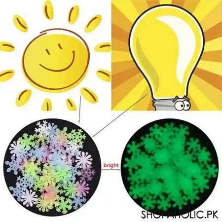 50pc 3d snowflake glow in the dark wall for kids room decoration image3