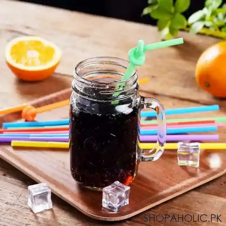 50pcs colorful flexible bendable reusable straws for kids image4