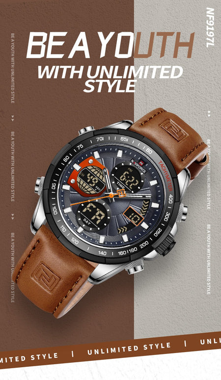 Overfly 9197 Naviforce Analog-Digital Dual Time Chronograph Watch image 9