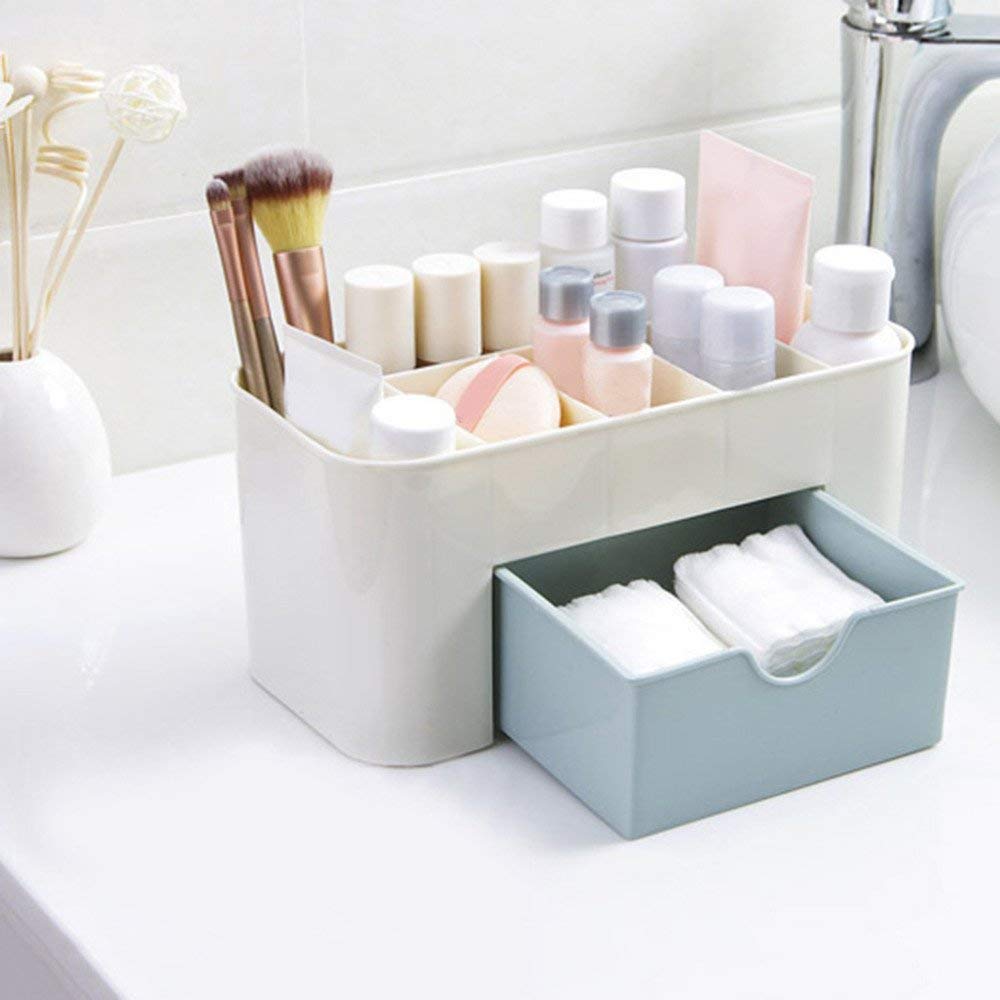 Portable Desktop Storage Box Plastic Scissors Organizer Jewelry Nail Polish Pen Makeup Brushes Kit Container Tool image 3