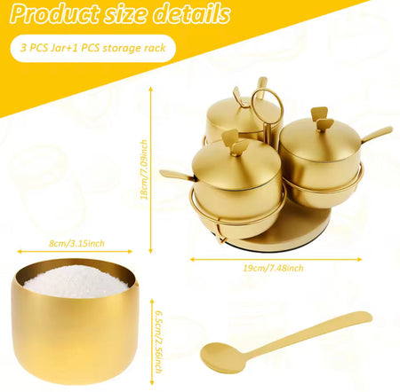 3pcs stainless steel seasoning jar with spoon image 5