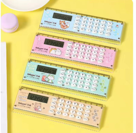 2 in 1 eight digits calculator with scale image 2