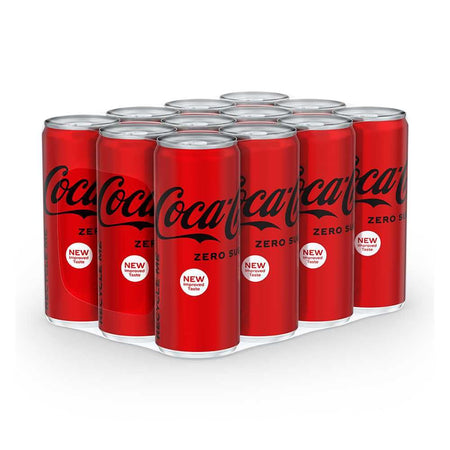 Coca Cola Zero Calories Can 250ml, 12 Pieces - Image 2