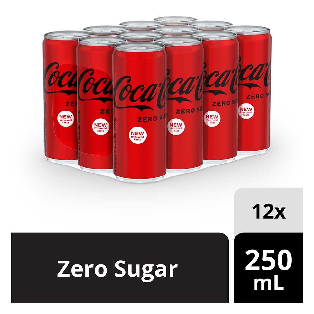 Coca Cola Zero Calories Can 250ml, 12 Pieces - Main Image