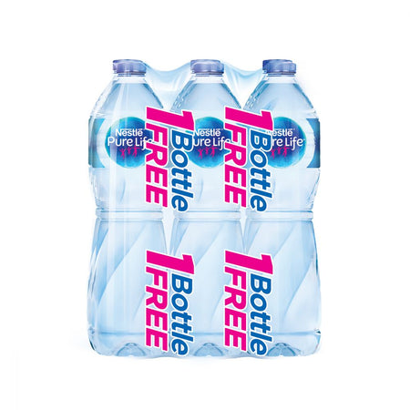 Nestle Pure Life Drinking Water, 1.5 Litres, 6 Piece Carton, - Limited Time Offer (5+1) - Main Image