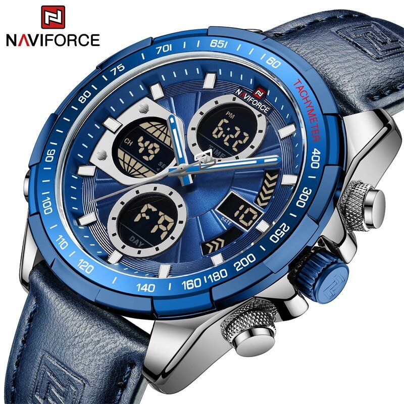 Overfly 9197 Naviforce Analog-Digital Dual Time Chronograph Watch main image