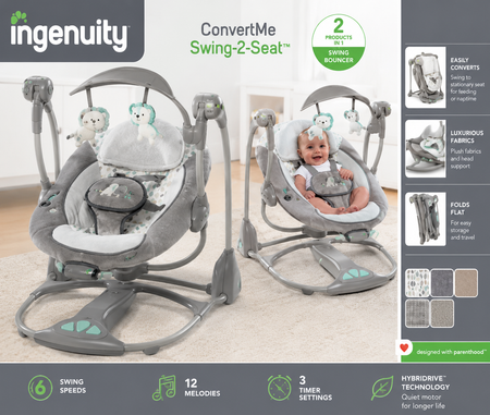 Ingenuity Convert Me Swing-2-Seat Baby Swing