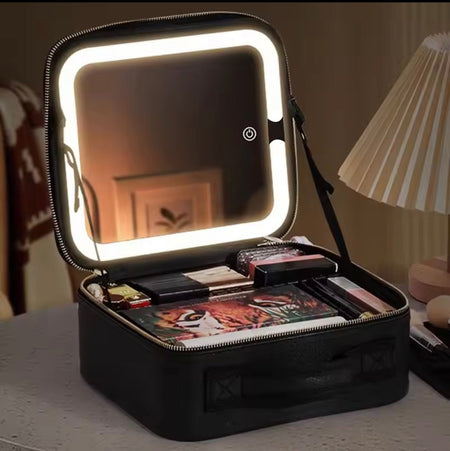 vanity organizer with led mirror image 2