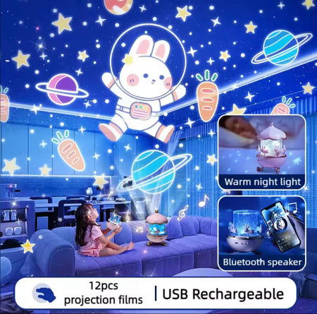 360° rotating galaxy solar system projector image 4