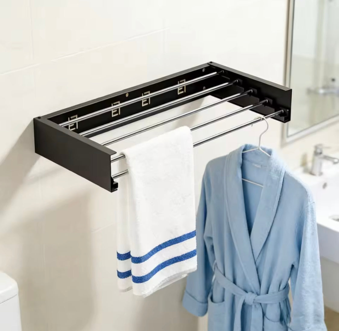 wall mounted foldable clothes rack main image