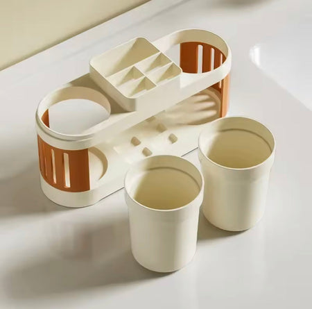 toothbrush holder with mouthwash cap image 3