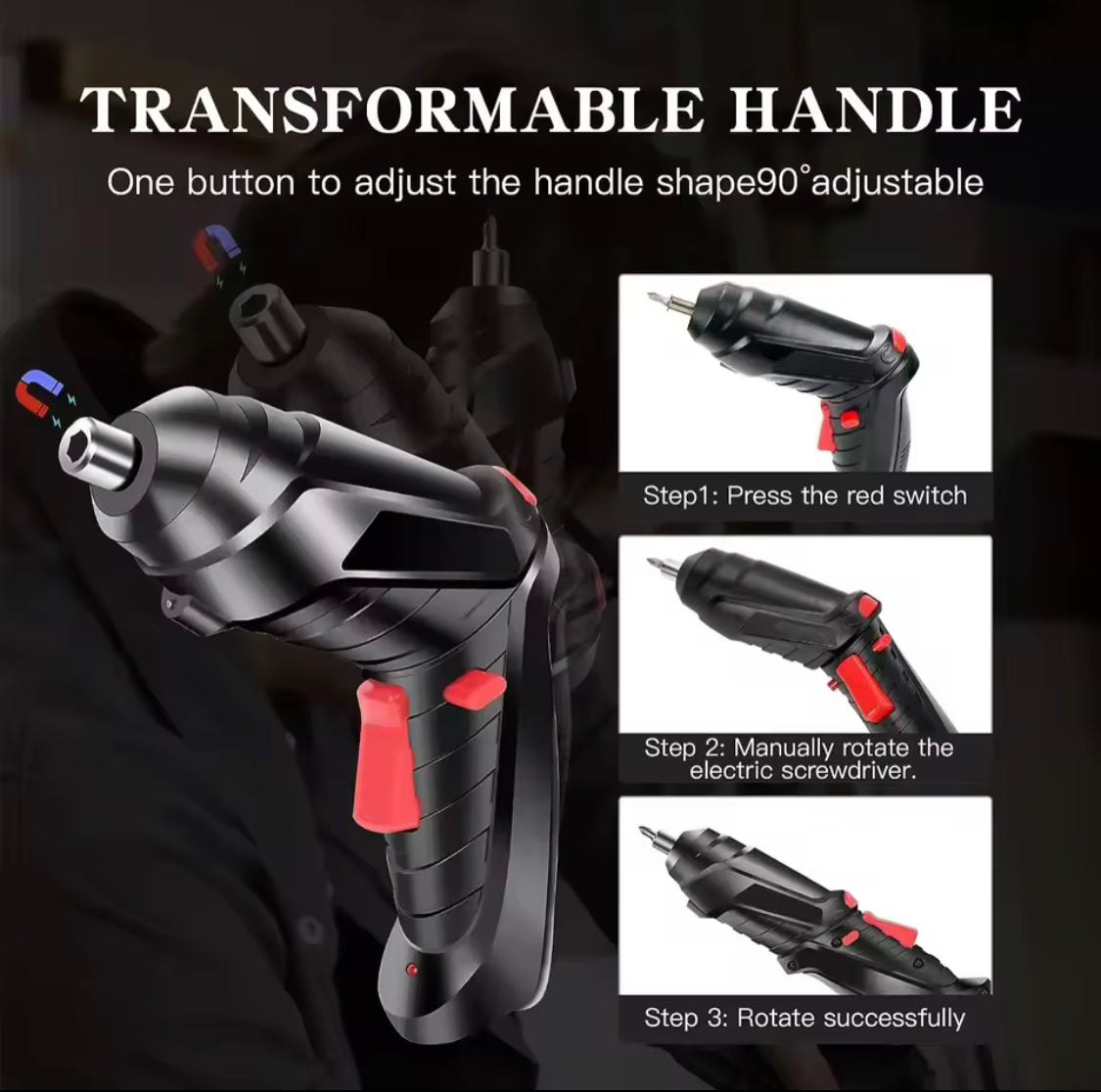 Rechargeable Cordless Screwdriver Tool Set - image 5