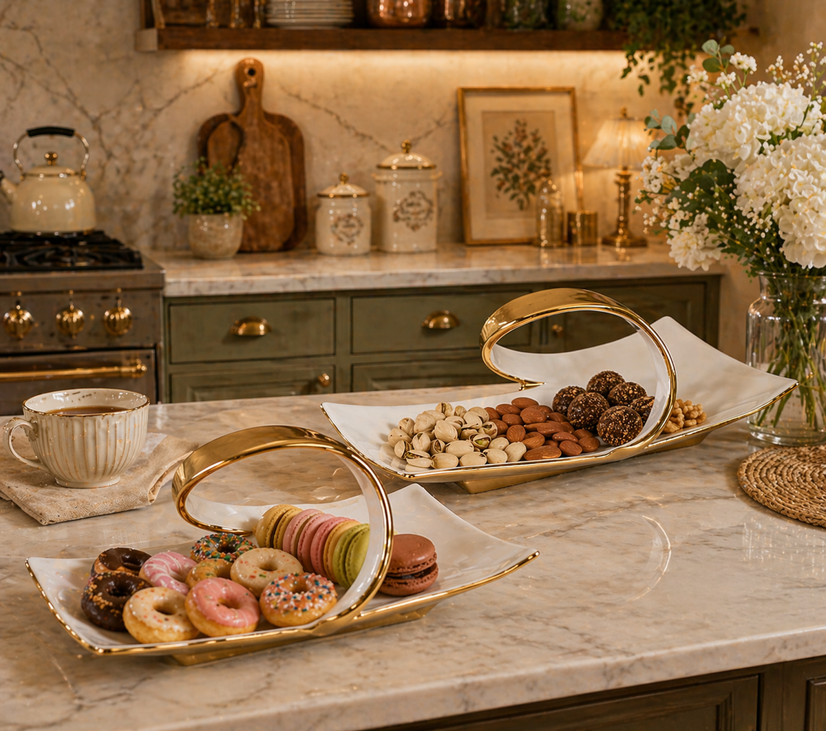 modern serving dish with handle main image