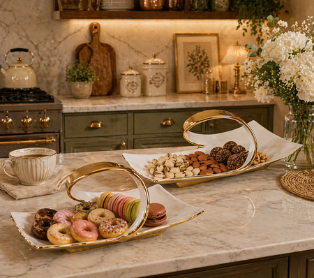 modern serving dish with handle main image