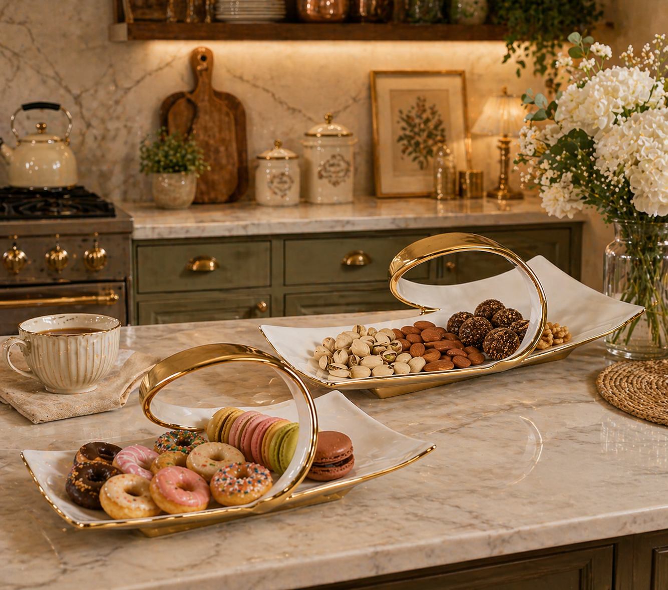 modern serving dish with handle main image