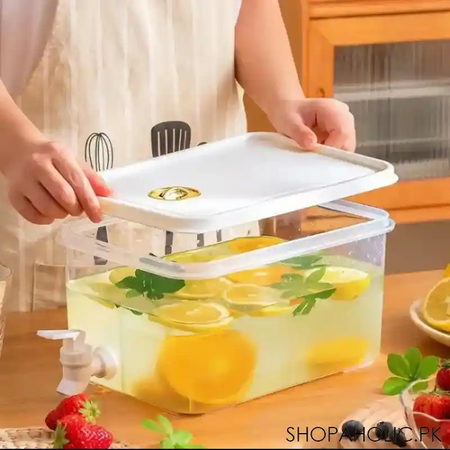 5l cold beverage dispenser with lid and faucet for refrigerator image2