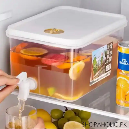 5l cold beverage dispenser with lid and faucet for refrigerator main image