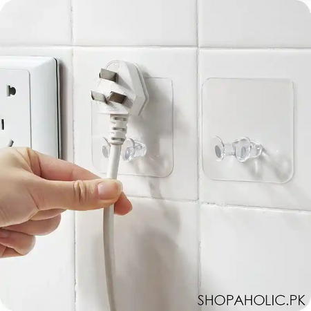 5pcs transparent self adhesive strong wall hooks image2