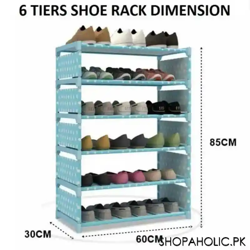 6 layers waterproof fabric shoe rack organizer image3