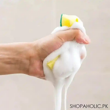 6 pcs double sided dishwashing sponge image2
