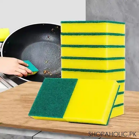 6 pcs double sided dishwashing sponge image4