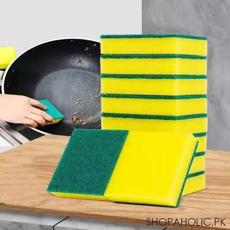 6 pcs double sided dishwashing sponge image4