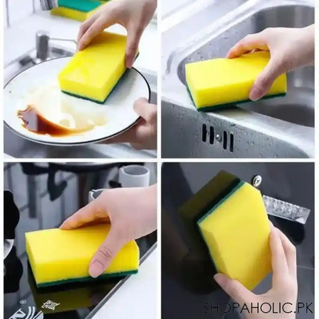 6 pcs double sided dishwashing sponge image5