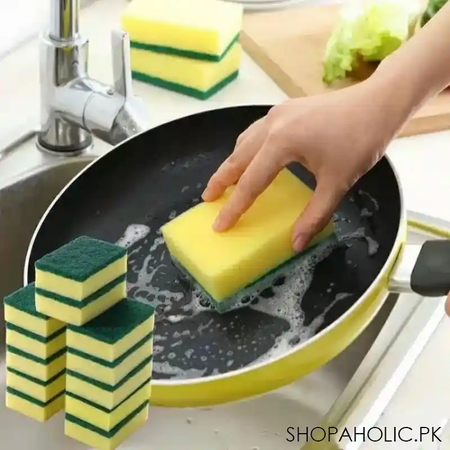 6 pcs double sided dishwashing sponge main image