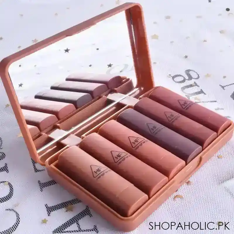 6 pcs pumpkins color matte lipstick with mirror main image