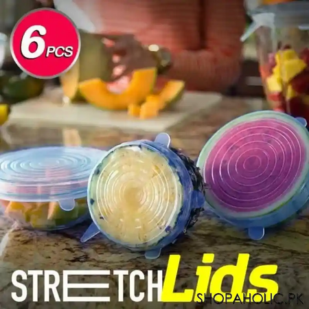 6 pcs silicone stretch lids main image