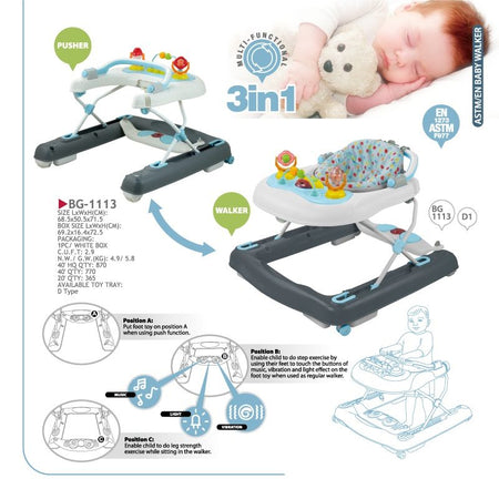 Tinnies 3 in 1 Multi-functional Baby Walker - BG-1113