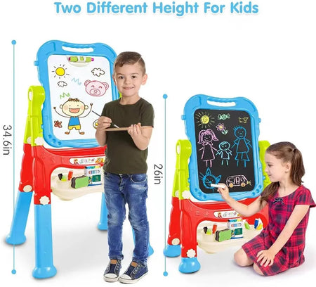Magnetic Double-Sided Drawing Board Kids Art Easel Standing Children Graffiti Writing Tablet Green