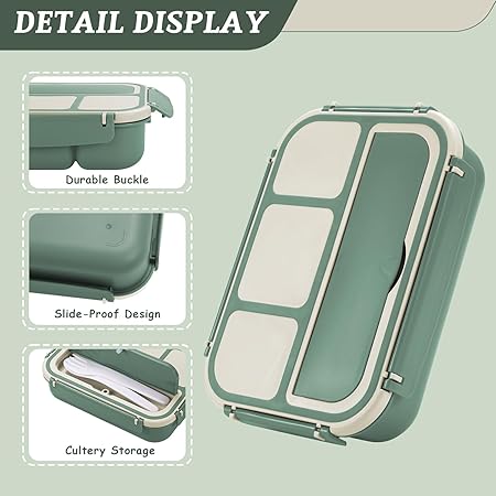Bento Lunch Box 4 Compartments Leak Proof Lunch Container 1200ml image 2