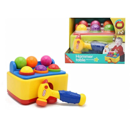 Hammer Table Ball Pound Toy for Kids, Educational Activity Toy Game with 6 Different Colored Balls