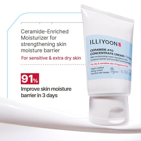 Illiyoon Ceramide Ato Concentrate Cream, Moisturizer for Dry & Sensitive Skin, For Face & Body, Gentle for Infants, Moisture Barrier Repair, Vegan Certified, 230ml - Image 2