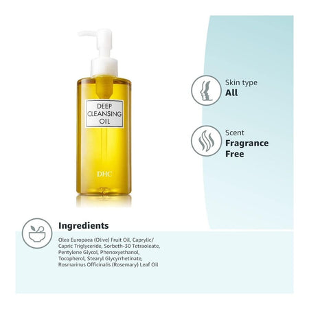 DHC Deep Cleansing Oil, Facial Cleansing Oil, Makeup Remover, Cleanses without Clogging Pores, Residue-Free, Fragrance and Colorant Free, For All Types Of Skin, 150ml - Image 3