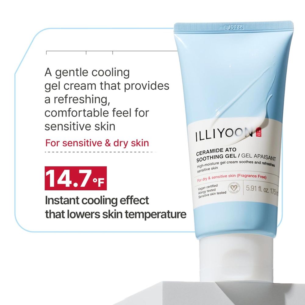 Illiyoon Ceramide Ato Soothing Gel - Vegan Facial Moisturizer, for All Skin Types, 175ml - Image 2