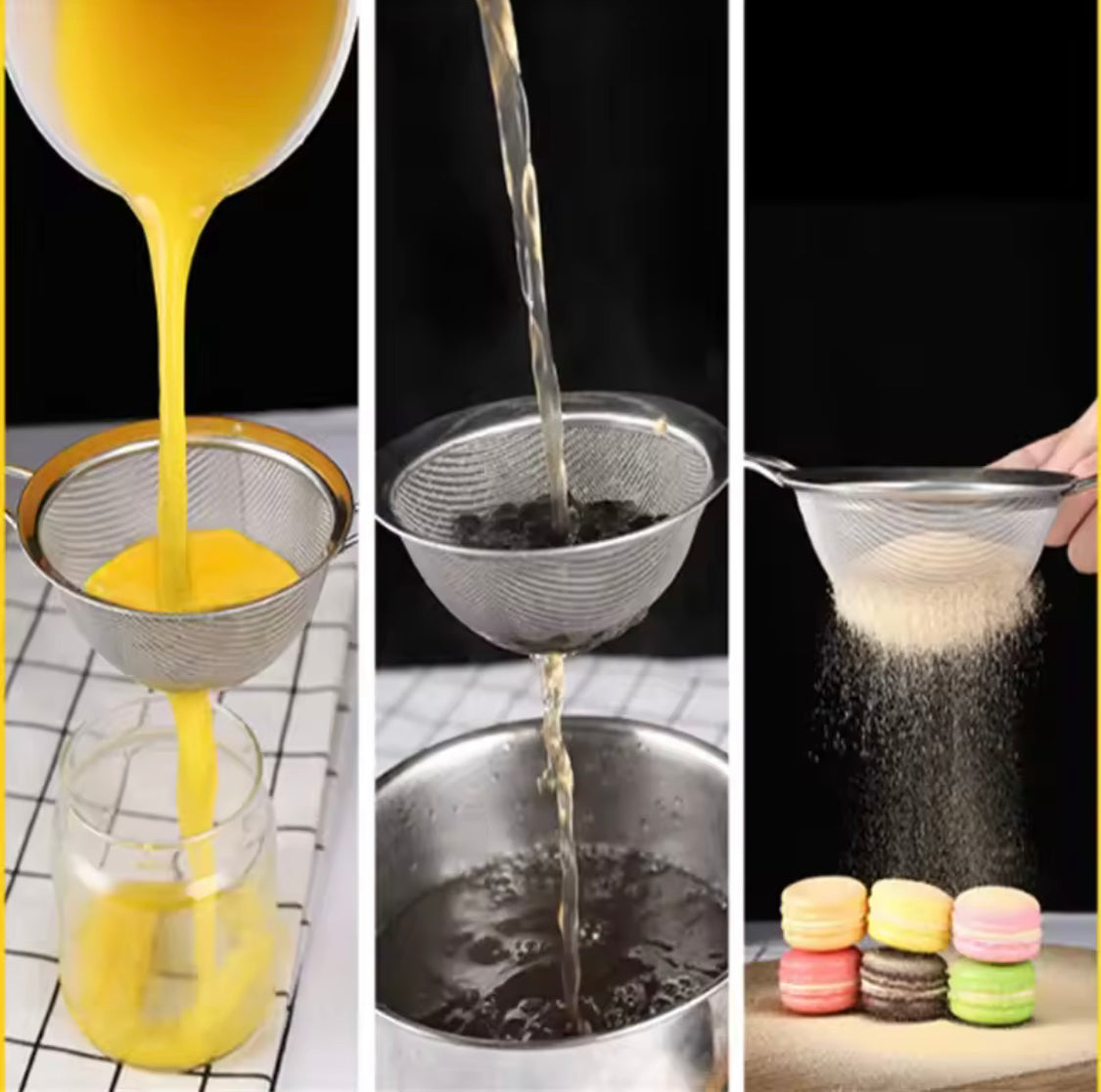 3 Pcs Stainless Steel Pointed Ear Sieve - image 3