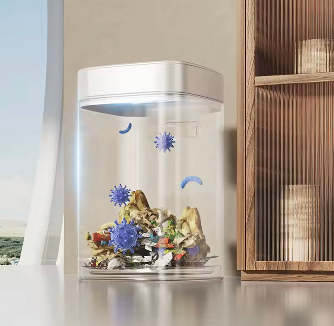 12l smart sensor trash can bin with lid image 4