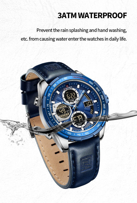 Overfly 9197 Naviforce Analog-Digital Dual Time Chronograph Watch image 10