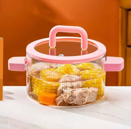 cooking glass pot with silicone handle main image