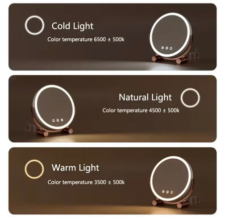 round shape desktop led makeup mirror image 4